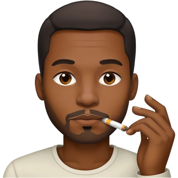 black man smoking emoji