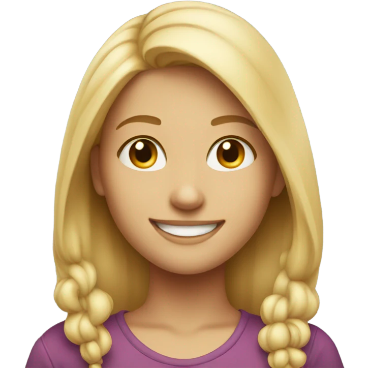 smiling blonde girl portrait emoji