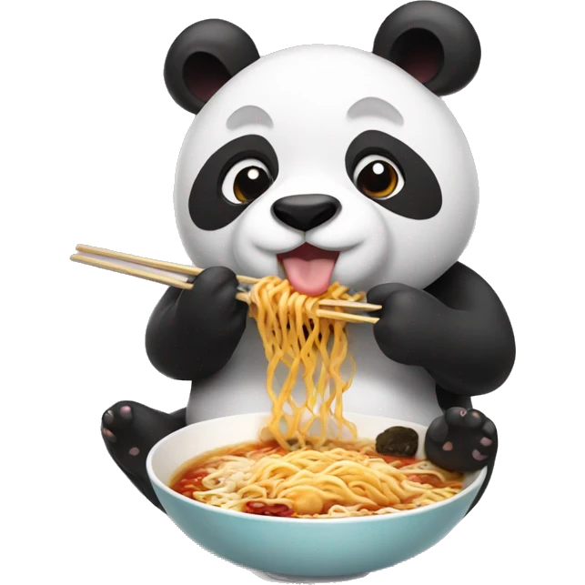 Panda eating ramen emoji