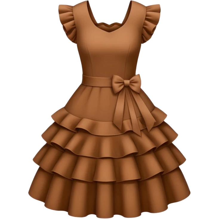 brown dress with ruffles emoji