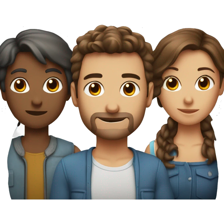 Câlin entre deux adultes une brune et un brun emoji