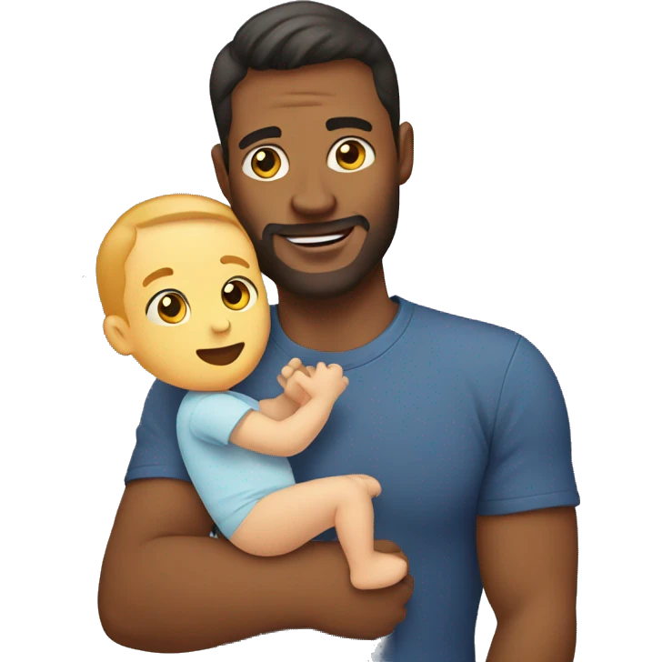 Dad hold baby  emoji