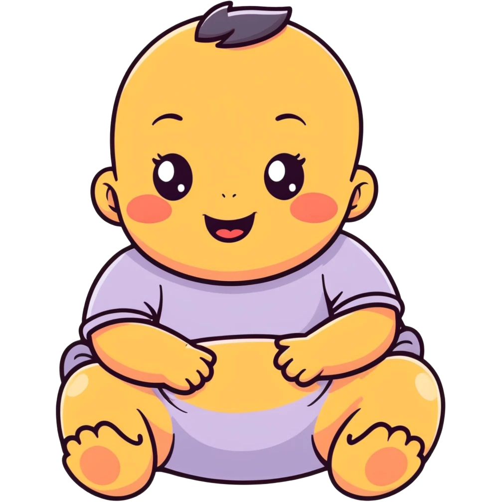 Adorable black baby with chubby face, bright eyes, intelligent look, smiling happily emoji