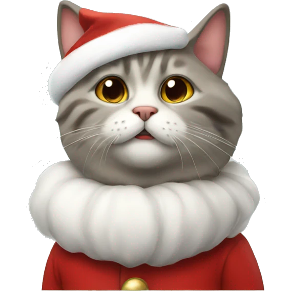 cat dressed as santa claus emoji