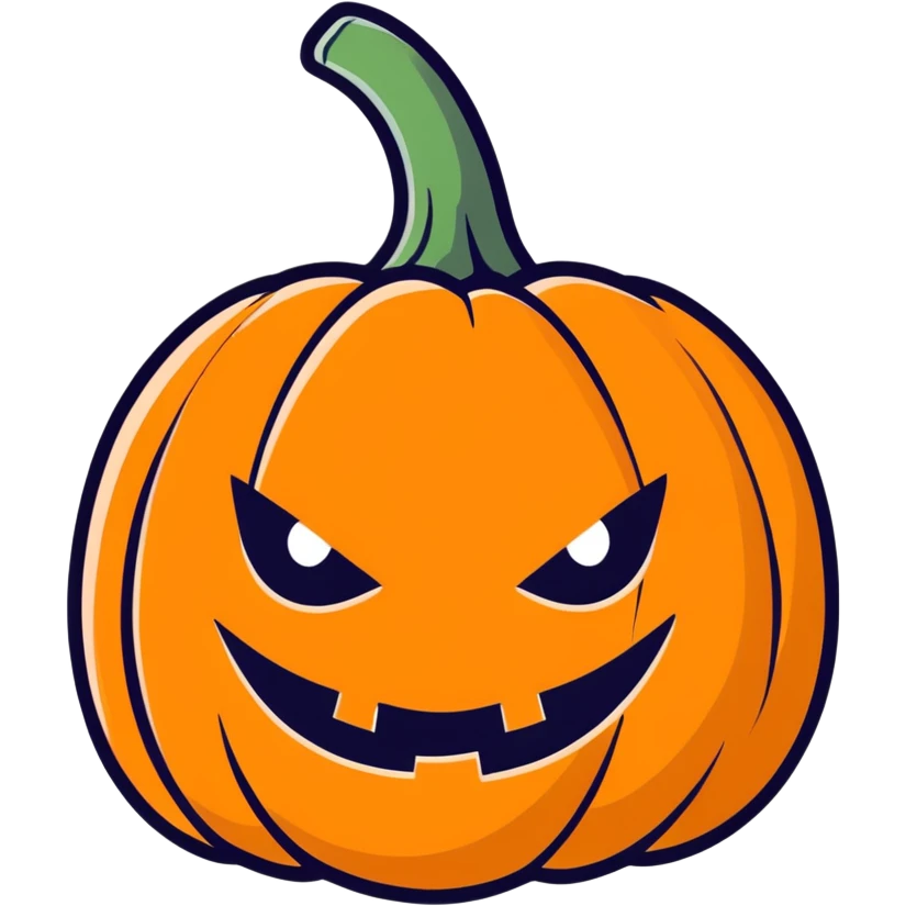 pumpkin with eyes and smile emoji