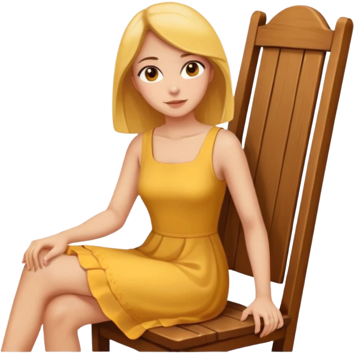 a yellow woman sitting on a chair emoji