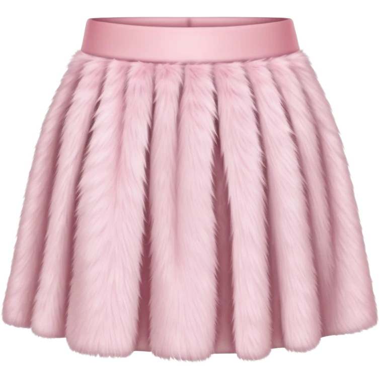 super realistic light pink fur mini skirt isolated emoji