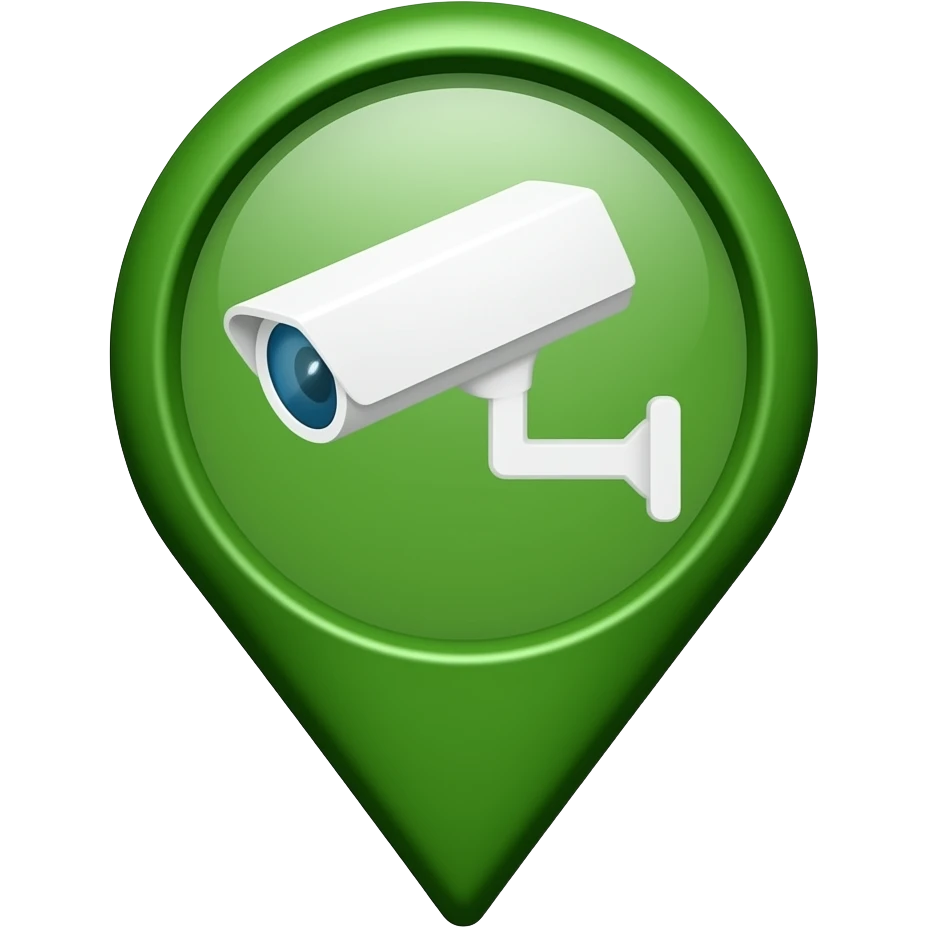 CCTV in map marker green emoji