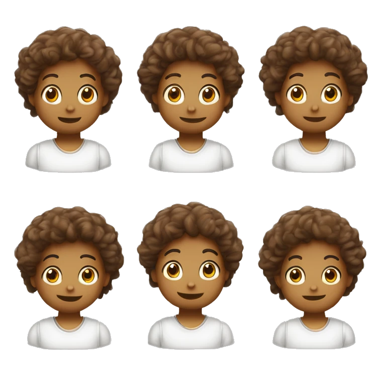 bambino di carnagione bianca con capelli ricci marroni emoji