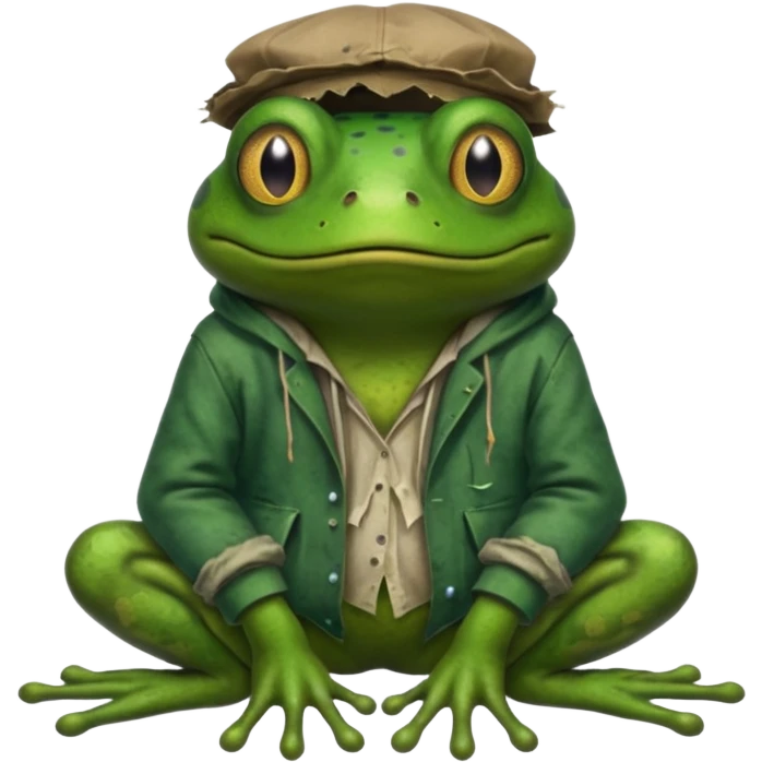 homeless poor frog emoji