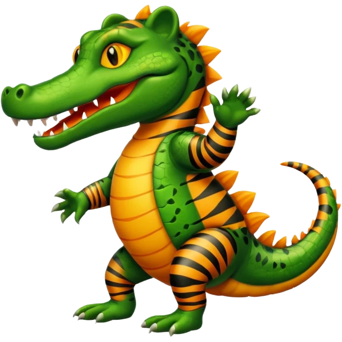 Alligator qui danse avec un tigre  emoji