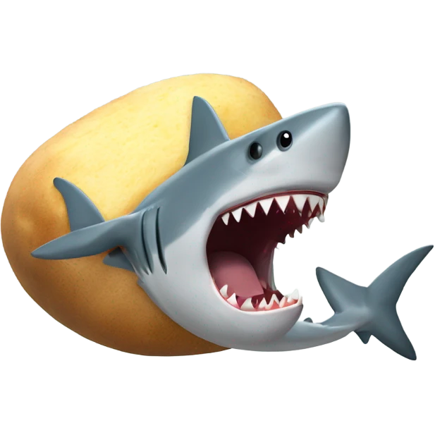 Shark eating comically large potato  emoji