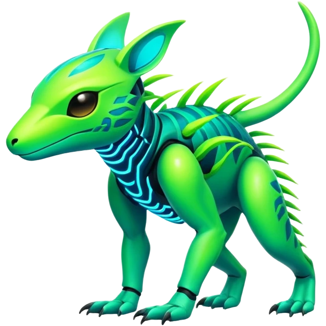 Tropical futuristic lush neon Fionbri-Vernid-creature (full body) emoji
