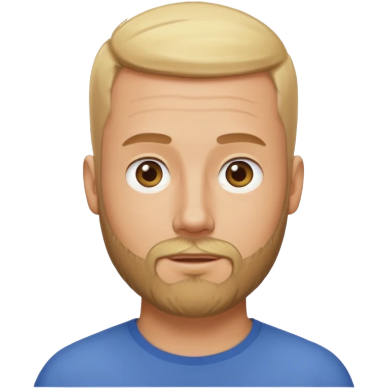30 year old blonde white man with beard, tan, buzz hair emoji