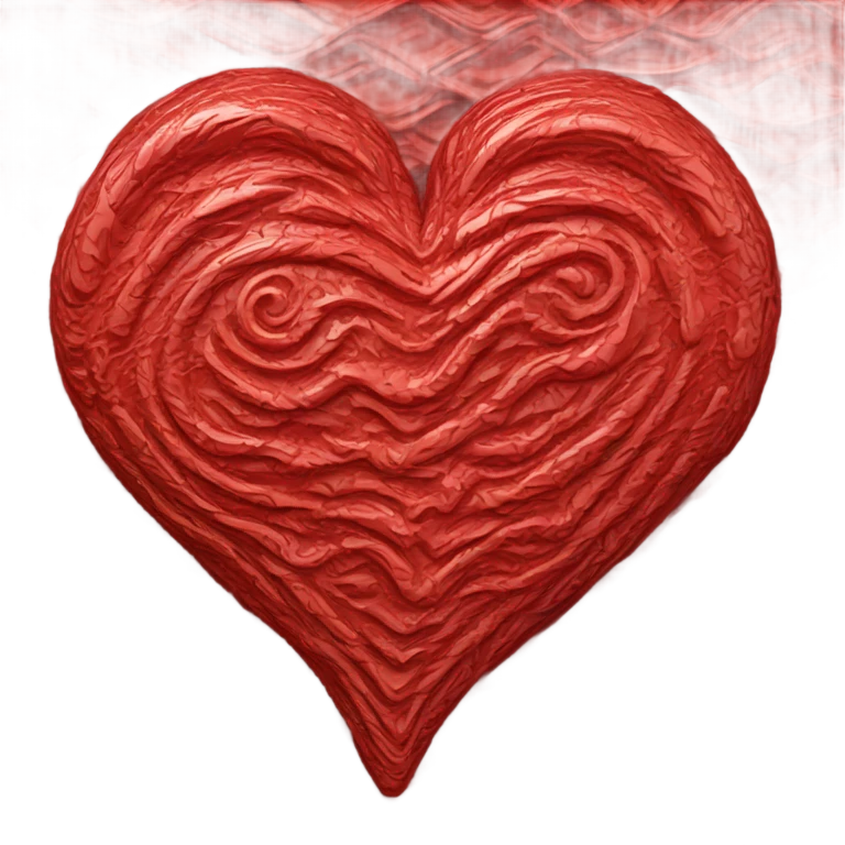 Red love hard texture emoji