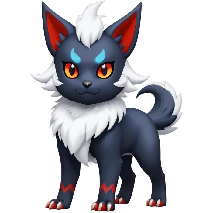 Edgy Cool Kawaii Litten-Absol-Pokémon Full Body emoji