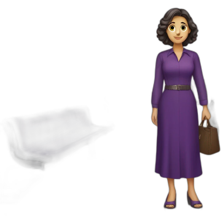 Armenian women in purple clothing in the bus station emoji