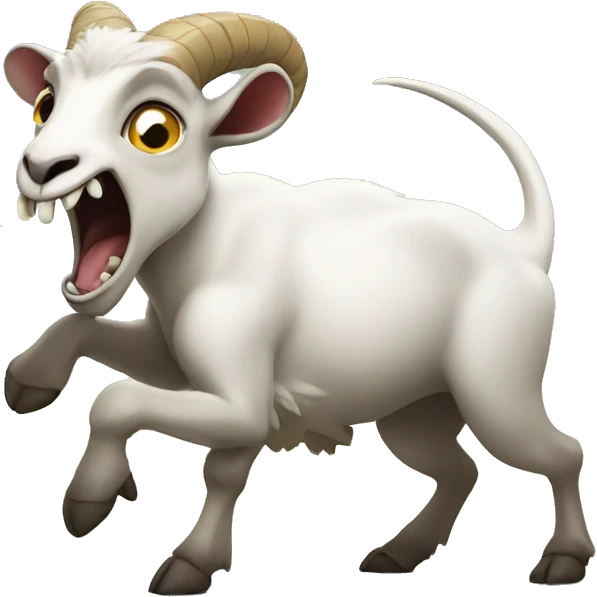 Goat punching dinosaur emoji