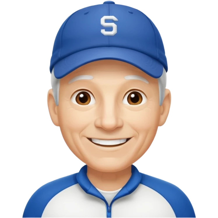 émoji d'un coach plutot agé sportif avec une casquette de sport emoji