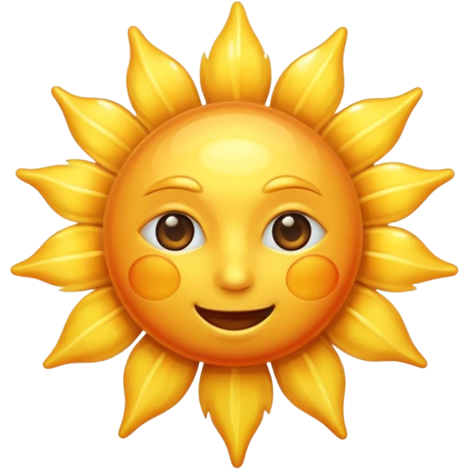 realistic shiny sun emoji