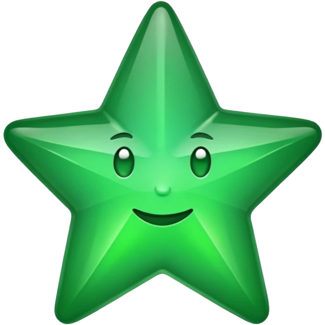 an emoji with the green star of the five star award logo emoji