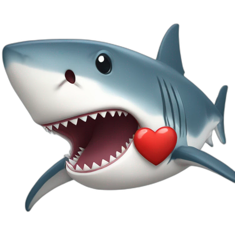 Shark with heart emoji