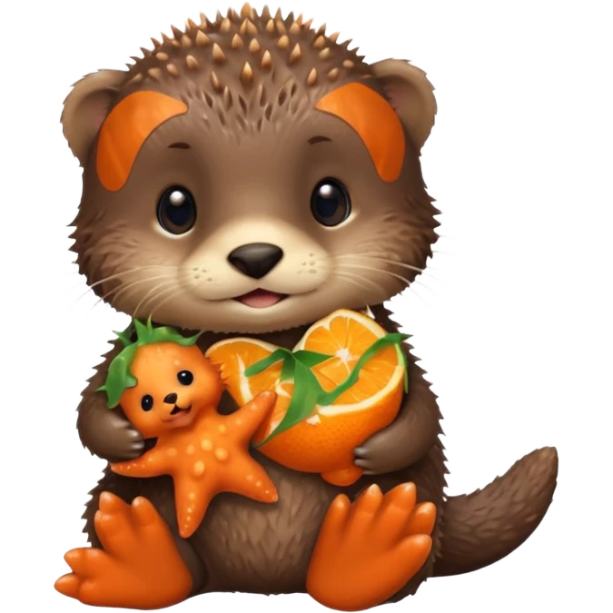 baby otter hold a starfish emoji