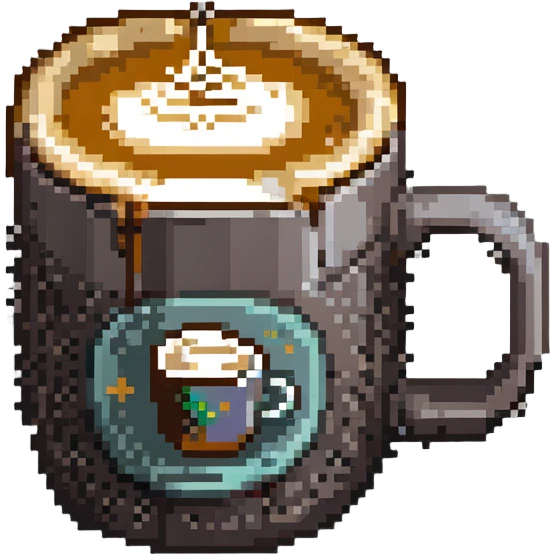 cappuccino in a mug with visible foam emoji