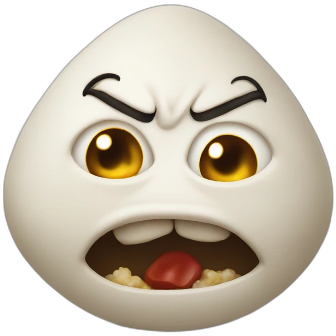 simple khinkali dish with angry mouth and eyes emoji