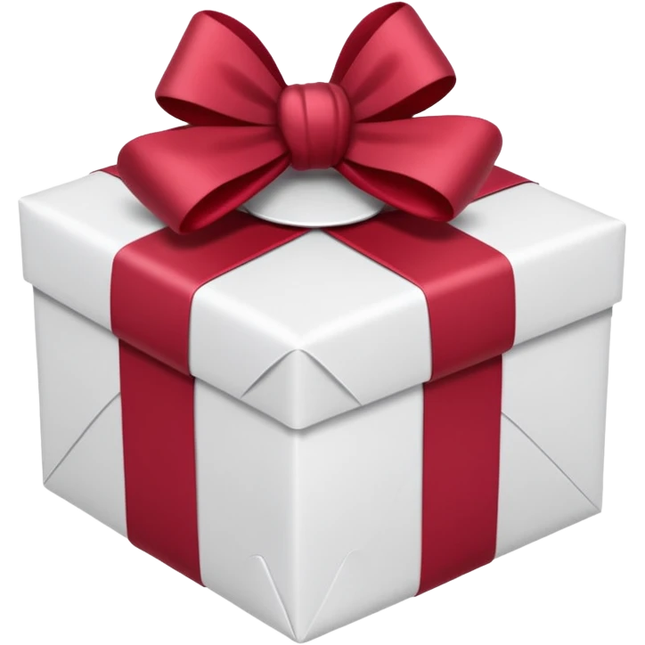 christmas gift with white color and cranberry bow emoji