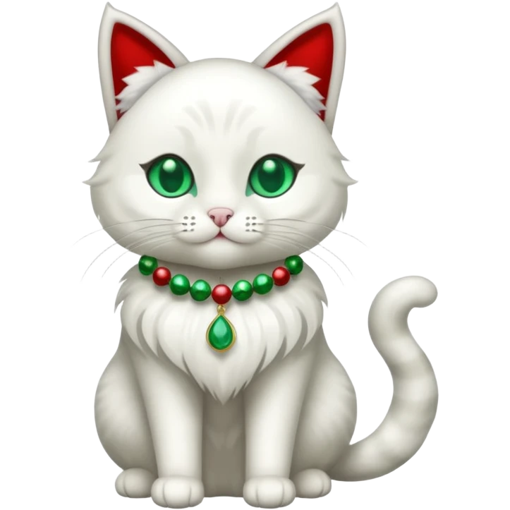 a full-body silk cat with Christmas accessories  emoji