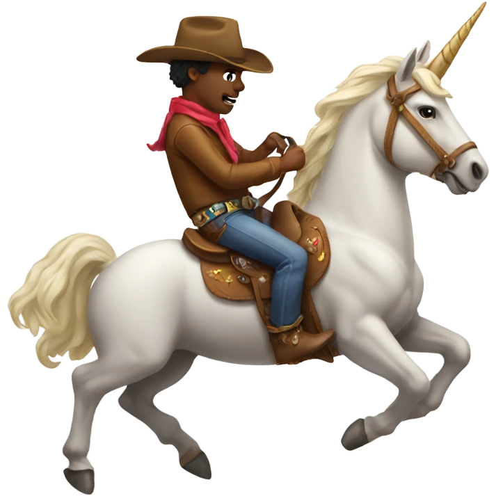Cowboy riding a unicorn emoji