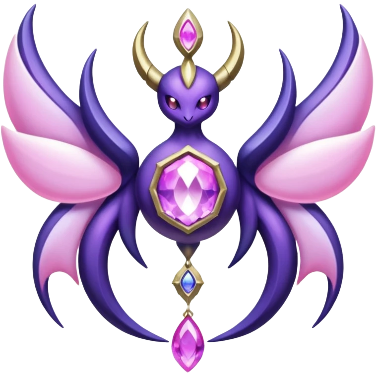 Pokemon legendary purple and pink crystal lunala emoji