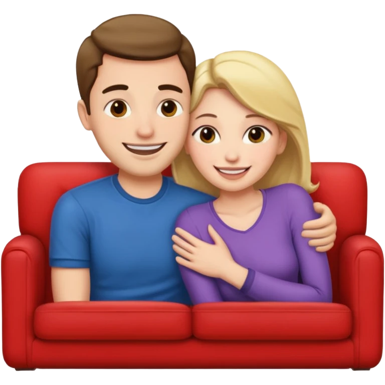 Man and woman making out on couch emoji