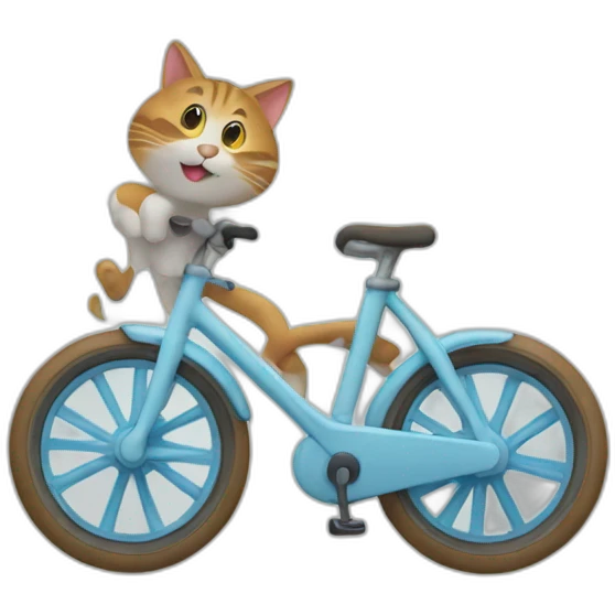 Un chat sur un velo emoji