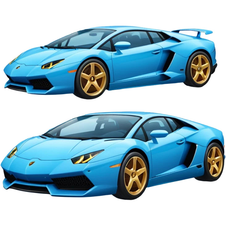 Make a sports car emoji lambo blue a light blue combo for the color emoji