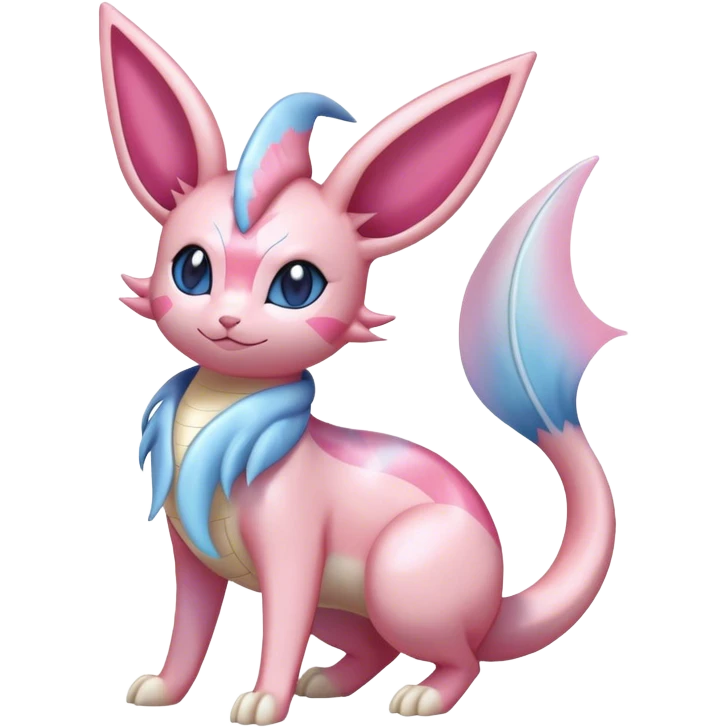 Shiny Cute Milotic-Sylveon-Espeon-Vaporeon-Dragonair-Pokémon full body emoji