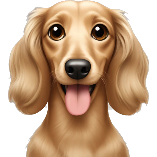 Longhair cream shaded piepald dachshund emoji