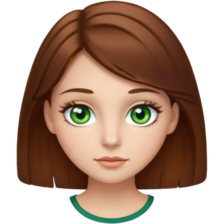girl with brown hair green eyes and long lashes emoji
