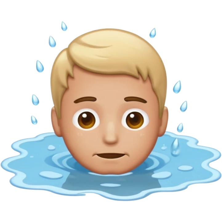 apple style emoji of a man lying face down in a puddle emoji