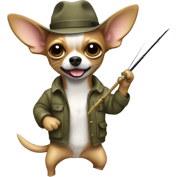 Chihuahua fishing emoji