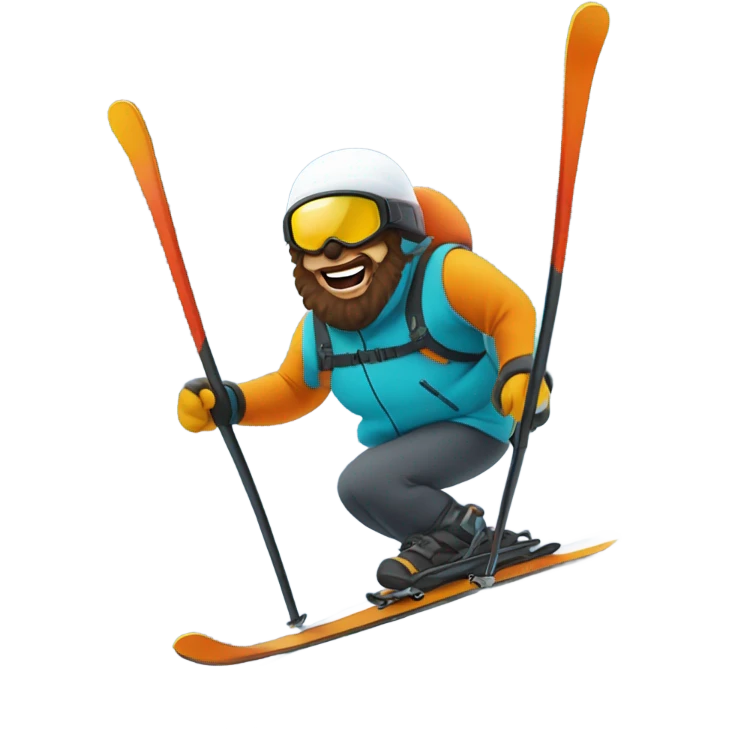 Big Hairy Man Skiing emoji