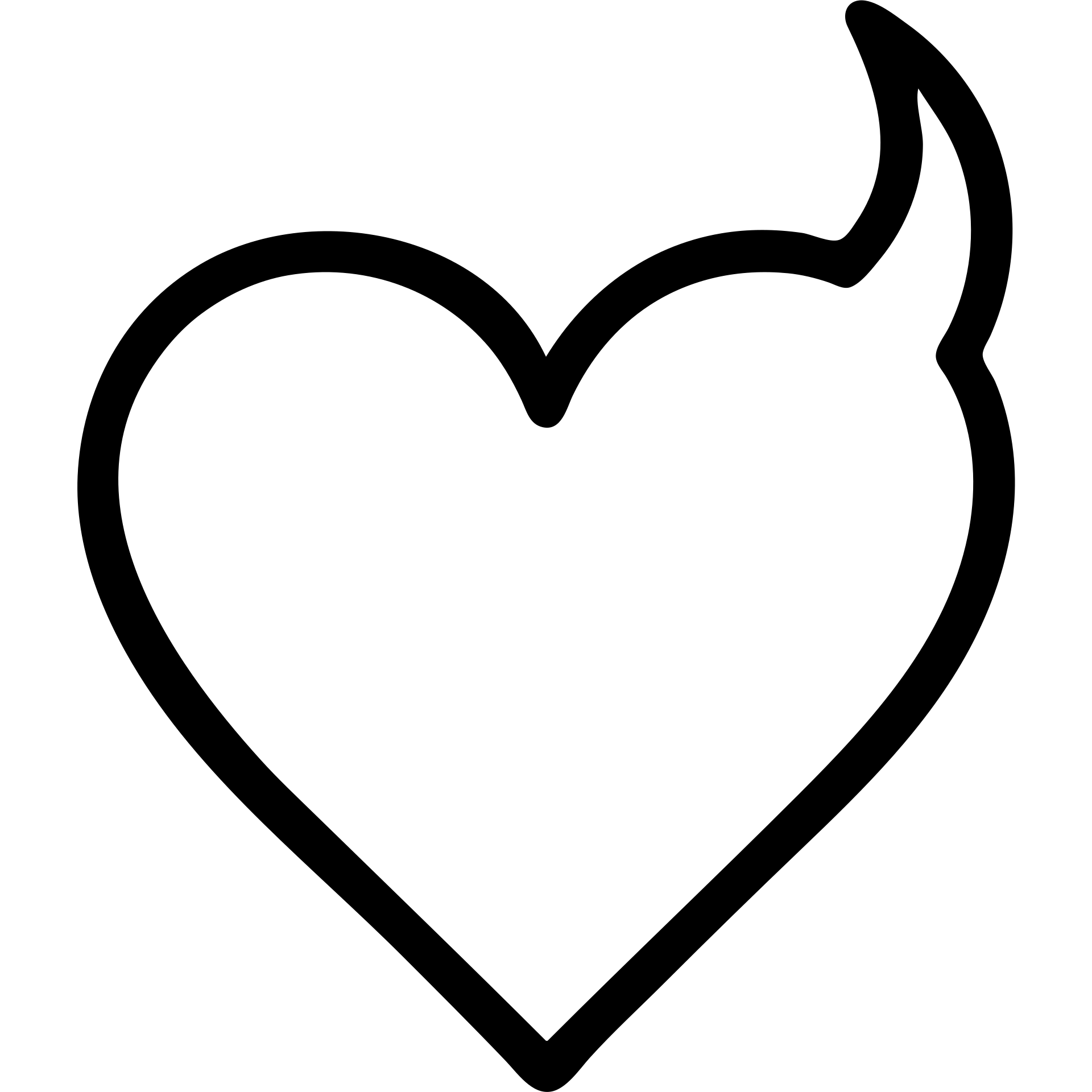 minimalist devil heart icon, red heart with a single curved black horn, very clean, white background emoji
