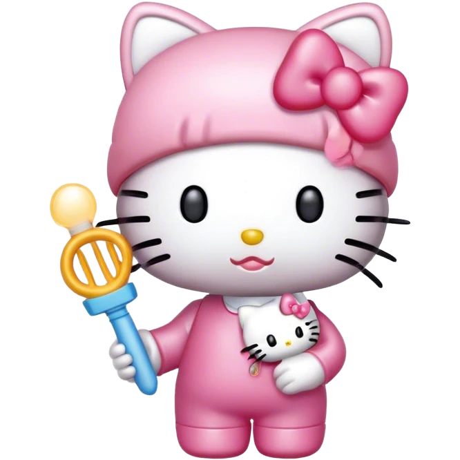  hello Kitty SANRIO holding a spooly emoji