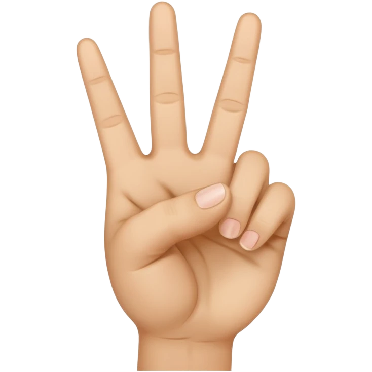 A piece hand sign with the thumb open . With 3 fingers closed. 2 open for the piece and the thumb open emoji