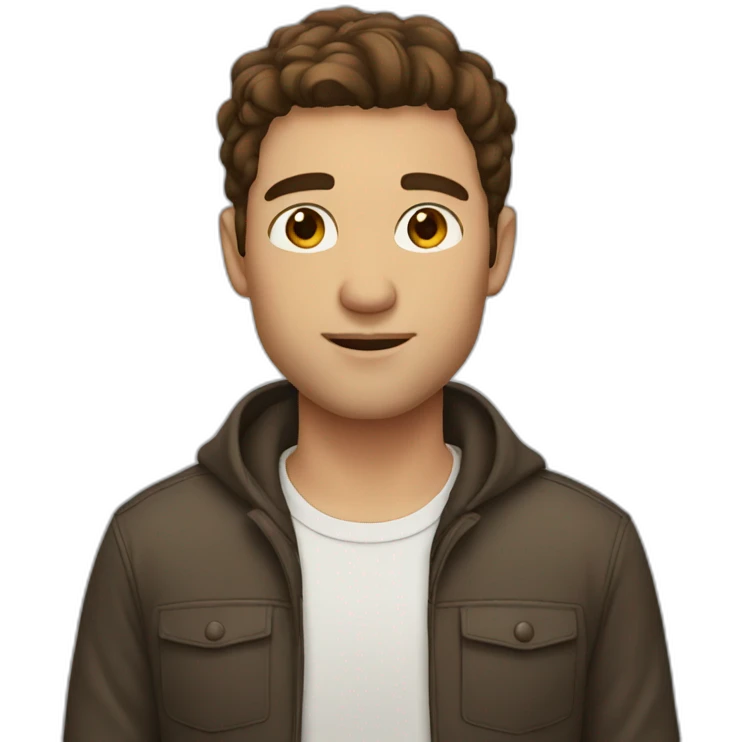 man with brown hair and brown eyes emoji