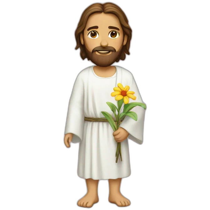 Jesus with flower shirt emoji