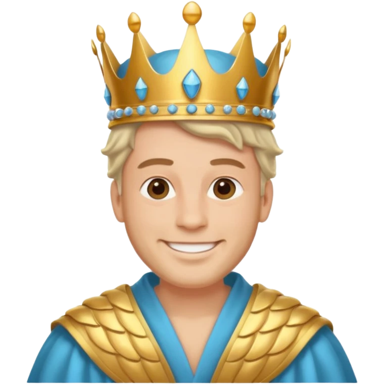 King – shell crown + sea-blue robe emoji