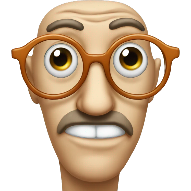 Nose with two googly eyes and a pair of round glasses emoji