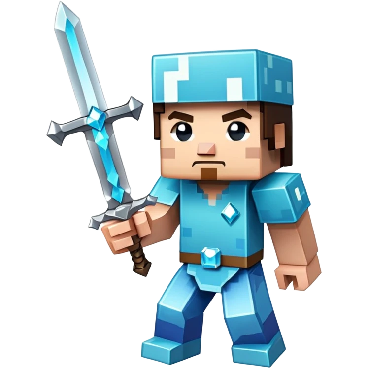 Minecraft character holding a sword emoji